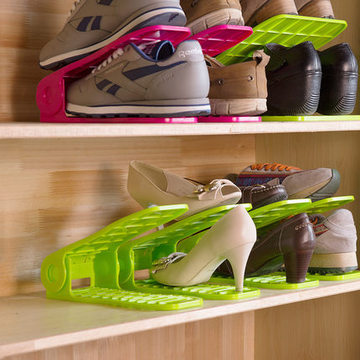 沃之沃 创意一体式鞋架8个装 塑料可调式双层鞋架鞋盒收纳整理架