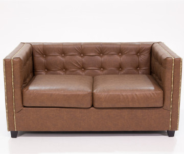 欧式沙发 皮艺单人小户型简约现代时尚咖啡厅店铺客厅 双人沙发椅