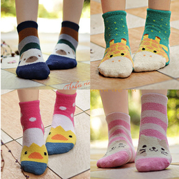 B59韩国可爱地板袜 珊瑚绒袜睡眠袜子女冬季加厚毛巾袜保暖短袜
