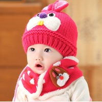 儿童帽子秋冬6-12个月宝宝套头帽小孩帽子加绒加厚婴幼儿帽子冬季