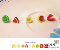 出口日本制原宿 世話5枚组 草莓西瓜水果U型耳夹无耳洞耳环女包邮