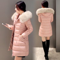 2015冬装新款女装毛领棉衣外套女冬棉服中长款韩国加厚棉袄修身潮