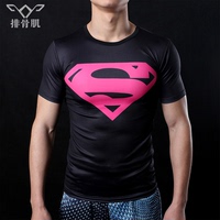 超级英雄联盟紧身衣超人钢铁之躯t恤弹力速干运动t恤健身短袖t恤