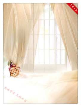 儿童影楼摄影背景韩版白色窗帘窗纱百天宝宝拍照背景韩式室内最新