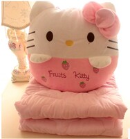 包邮水果HelloKitty凯蒂猫毛绒玩具抱枕KT猫靠垫空调被卡通两用被