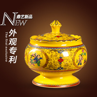 新款大号茶叶罐密封储物罐子高档陶瓷通用茶叶包装盒帝王黄茶仓