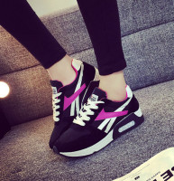 秋季韩版内增高女生黑色运动鞋跑步鞋低帮学生韩国潮夏圆头气垫鞋