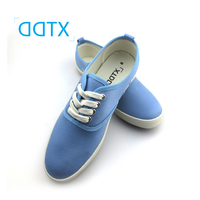 DDTX2016春款帆布鞋女系带学生休闲女鞋学院韩版实底大号
