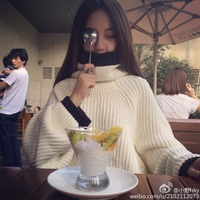 韩国代购2015秋冬季新款女装宽松套头短款高领蝙蝠袖毛衣外套学生