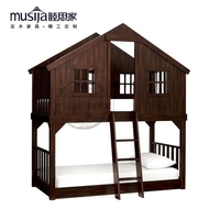 美式创意儿童家具实木儿童床高低床上下床子母树屋床定制 特价床