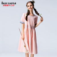 城堡里的公主2015新款女夏装夏季连衣裙 文艺棉麻连衣裙 长裙 夏