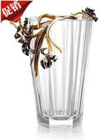 正品罗比罗丹水晶珐琅彩工艺品 幸福鸢尾 八角花瓶 欧式花瓶 免邮