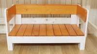 可定制松木实木长椅子扶手靠背椅沙发椅阳台长椅户外休闲椅餐桌椅