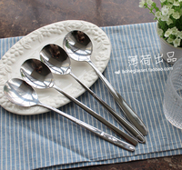 出口不锈钢长柄餐勺 吃饭勺 韩国石锅拌饭勺 不锈钢勺子 汤勺调羹