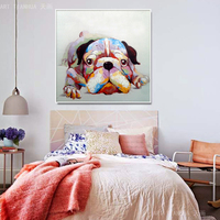 天画艺术北欧风格现代简约动物小狗油画装饰画印象派风格家具创意