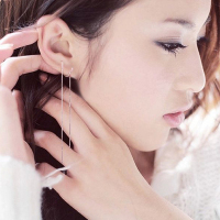 包邮S925纯银耳线 韩版简约时尚长款耳线 纯银耳饰耳链耳坠防过敏