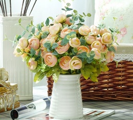美式特价现代简约玫瑰花套装宜家百搭花器客厅餐桌创意装饰花瓶