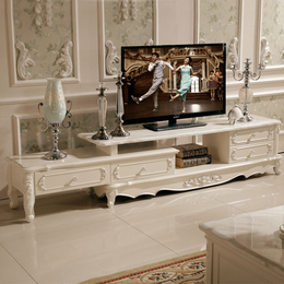 欧式茶几电视柜组合套装实木可伸缩大理石现代小户型客厅简欧地柜