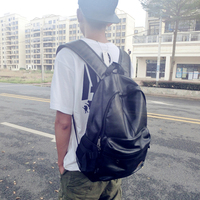 时尚潮流男包韩版高中大学生书包女PU皮休闲购物旅行男士双肩背包