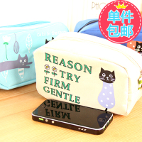 尚派♥韩国创意文具袋文具盒/铅笔盒 黑猫大容量笔袋6651