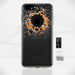珀壳新生黑 亮黑色用超薄透明立体iPhone7Plus男女苹果创意手机壳