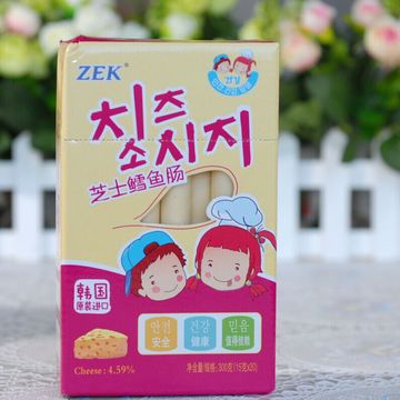韩国原装进口zek儿童芝士奶酪鳕鱼肠肉肠婴幼儿儿童辅食零食300克
