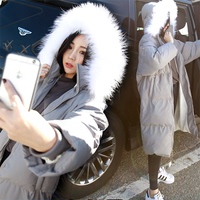 2015冬装新款韩国棉衣女中长款修身显瘦大毛领加厚棉袄棉服外套潮