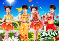六一儿童武术演出表演服打鼓服中国风纱裙喜庆秧歌舞演出服表演服