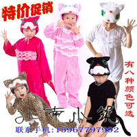 儿童小动物演出服小花猫幼儿动物表演服装小猫咪白猫舞蹈服装成人