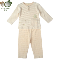 拉比专柜正品LLBAK381提花布半开套装 婴儿纯棉内衣66-100码