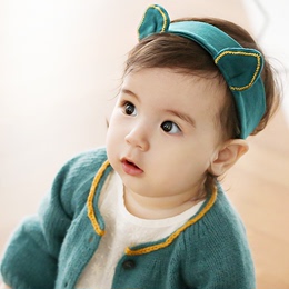 韩国韩版宝宝婴儿发带头饰 儿童发饰柔软纯棉布艺猫耳朵 女童发箍