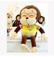 正版眼镜猴子布娃娃毛绒大嘴猴公仔小猴子玩偶儿童玩具