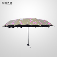创意蝴蝶结伞雨伞折叠太阳伞女创意防紫外黑胶韩国晴雨遮阳伞防晒