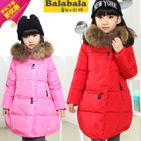 新款正品巴拉巴拉儿童羽绒衣女童中长款中大童羽绒服韩版加厚外套