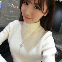 韩版女装秋冬新款半高领毛衣女针织衫套头加厚长袖修身显瘦打底衫