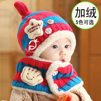 婴儿帽子秋冬宝宝帽子冬3-6-12个月男儿童小孩套头毛线帽女童冬季