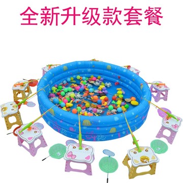 广场大型儿童充气钓鱼玩具池套装家庭亲子游戏套装加厚超大戏水池