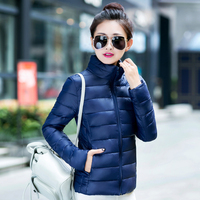 反季促销2015新款特价修身韩版立领短款外套超轻薄羽绒棉服潮