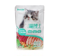 BELLYJOY猫博士 天然美味湿粮妙包宠物猫零食 三文鱼&鸭肉味 85g