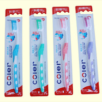 厂家批发科丽尔501牙刷 日用品强健舒适牙齿型牙刷 按摩软胶牙刷