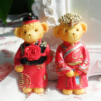韩国可爱创意结婚婚礼小熊立体磁扣冰箱贴磁铁吸磁贴礼物家居饰品