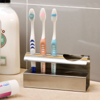 欧润哲浴室304不锈钢牙刷架套装 家庭牙膏牙刷收纳架牙刷座 包邮