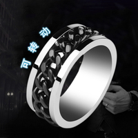 免费刻字！韩版时尚个性戒指男士 钛钢单身潮男食指指环可刻字
