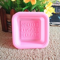 手工皂模具英文字母100%hand mad韩国皂模字母正方形硅胶模具新款