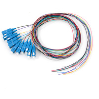电信级12芯彩色束状SC光纤尾纤 ODF 12芯熔纤盘用单模方口光纤线