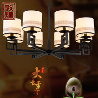 现代中式吊灯客厅灯创意餐厅灯卧室茶楼铁艺吊灯工程 新中式灯具