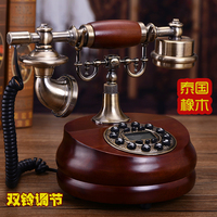 慕臻 仿古欧式实木电话机复古时尚创意美式家用固话中式古典座机