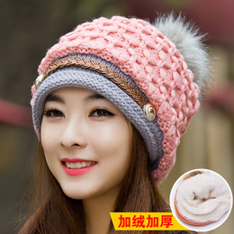 冬季帽子女韩版潮学生针织毛线帽秋冬天女士青年韩国护耳帽子加厚