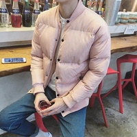 2015原创新款男士加厚棉衣韩版时尚纯色潮棒球领外套短款棉袄潮男