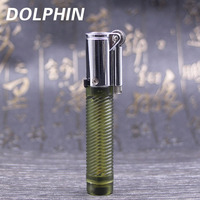 DOLPHIN海豚打火机正品 直冲防风打火机个性创意可充气体可调火